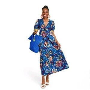 Tabitha Brown Polka Dot Floral Maxi Dress